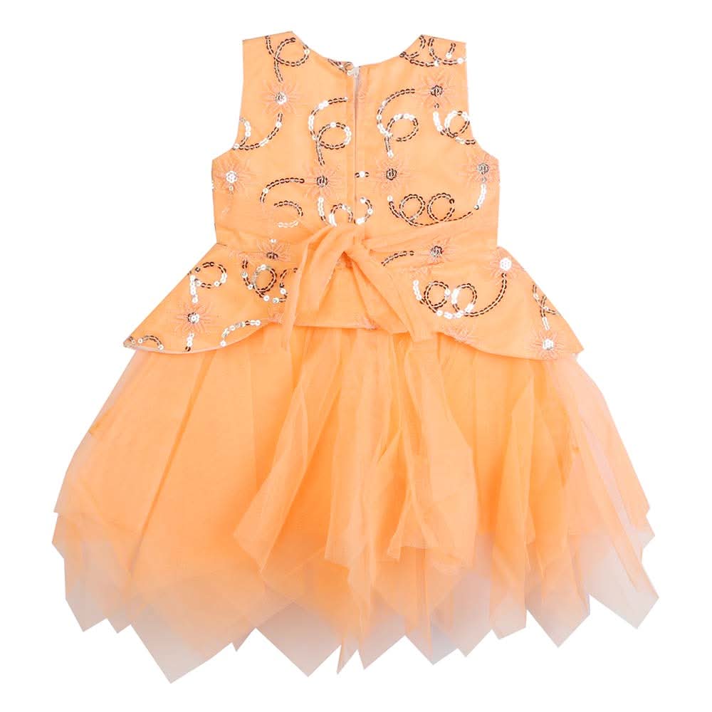 Girls Fancy Frock - Orange, Girls Frocks, Chase Value, Chase Value