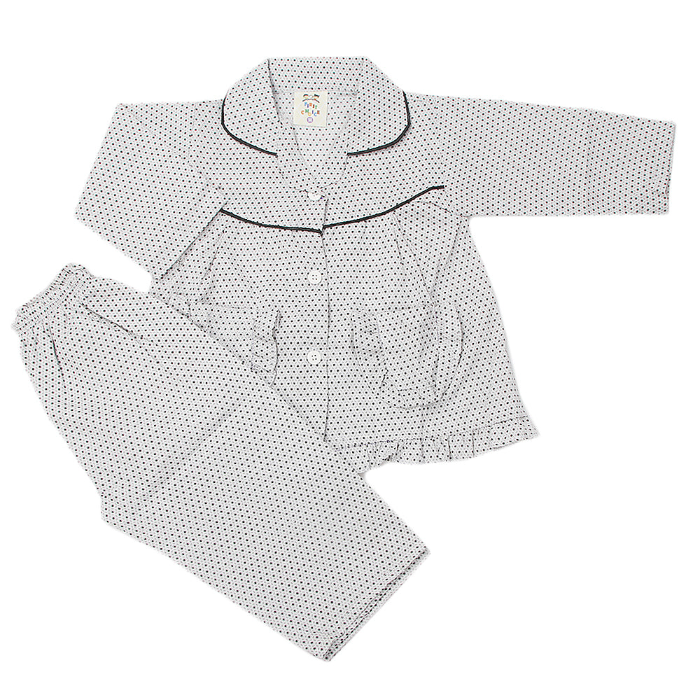 Girl's Full Sleeves Night Suit - Grey, Kids, Girls Sets And Suits, Chase Value, Chase Value