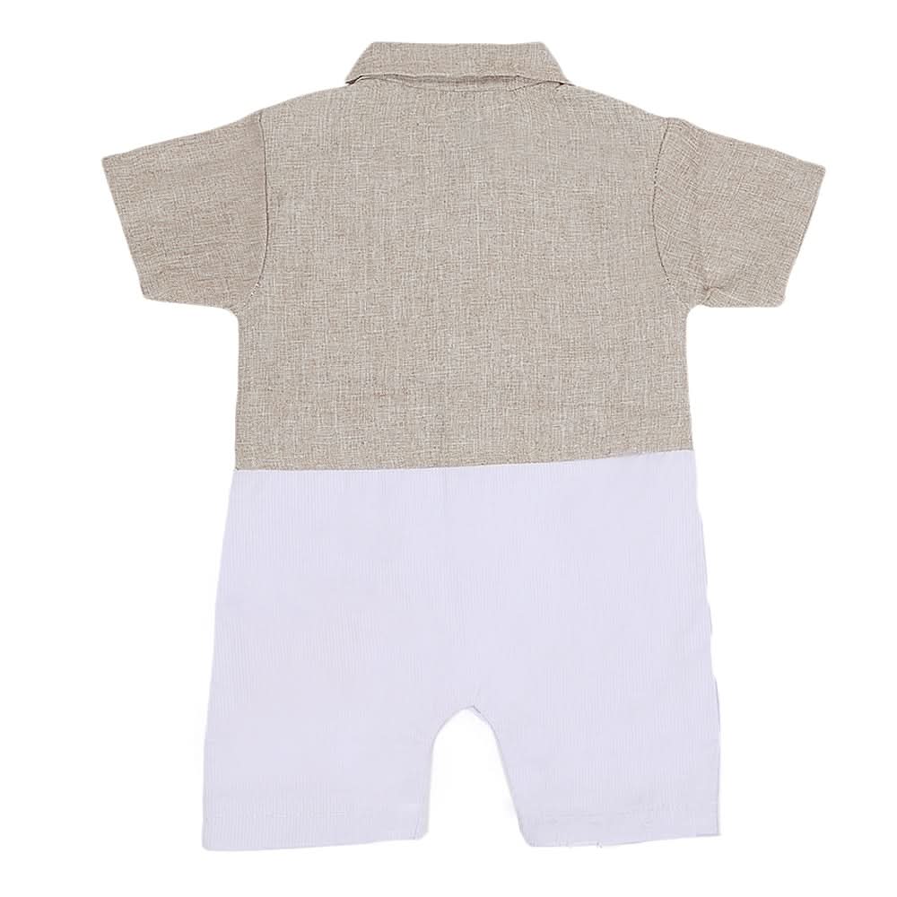 Newborn Boys Half Sleeves Koti Romper - Light Brown, Kids, NB Boys Rompers, Chase Value, Chase Value