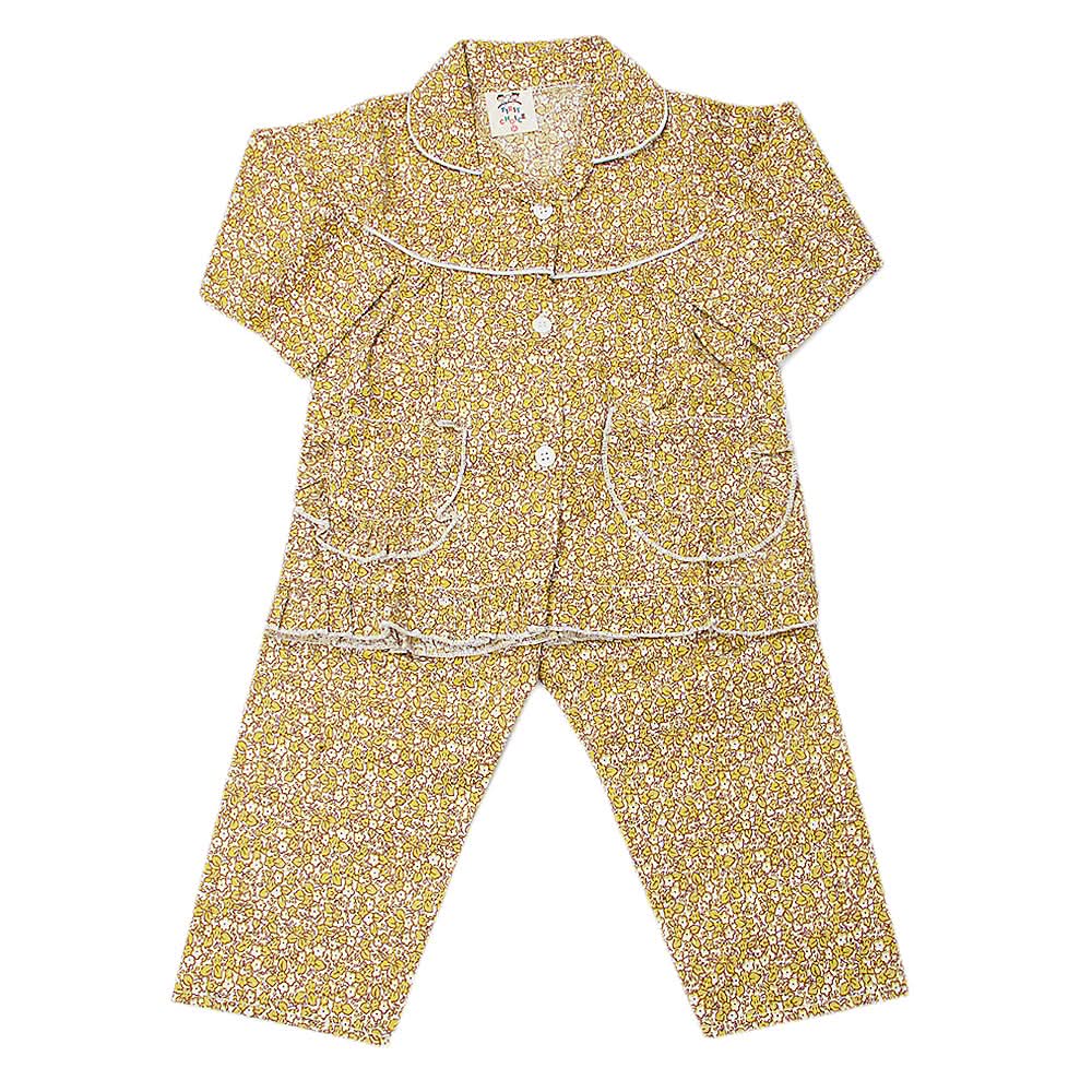 Girl's Full Sleeves Night Suit - Mustard, Kids, Girls Sets And Suits, Chase Value, Chase Value