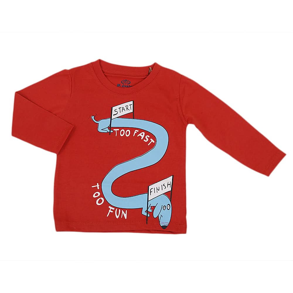 Boys Full Sleeves T-Shirt - Rust, Kids, Boys T-Shirts, Chase Value, Chase Value
