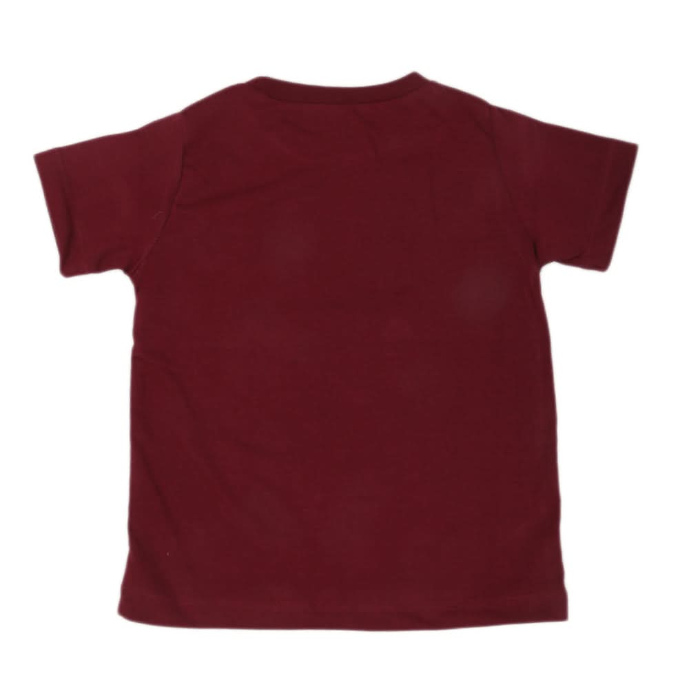 Boys Printed Half Sleeves T-Shirt 4741 - Maroon, Kids, Boys T-Shirts, Chase Value, Chase Value