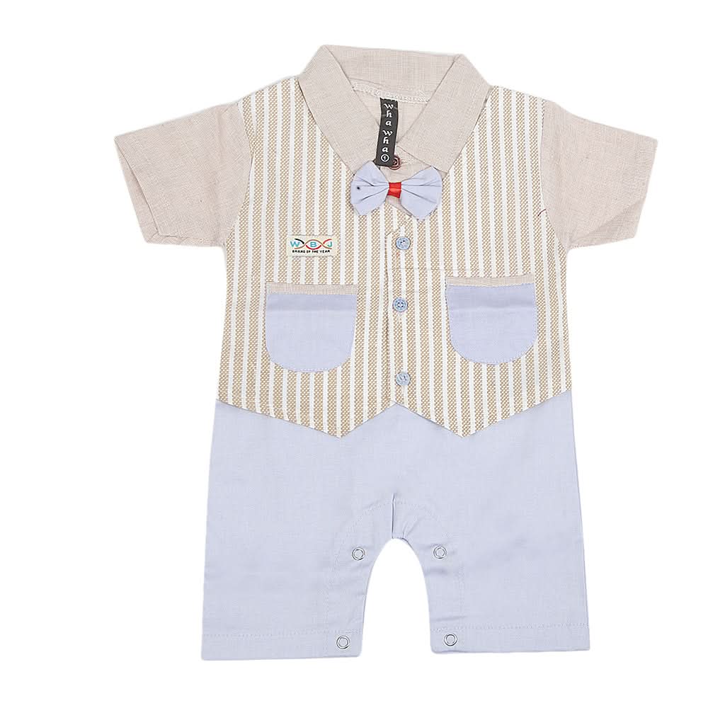 Newborn Boys Half Sleeves Koti Romper - Peach, Kids, NB Boys Rompers, Chase Value, Chase Value