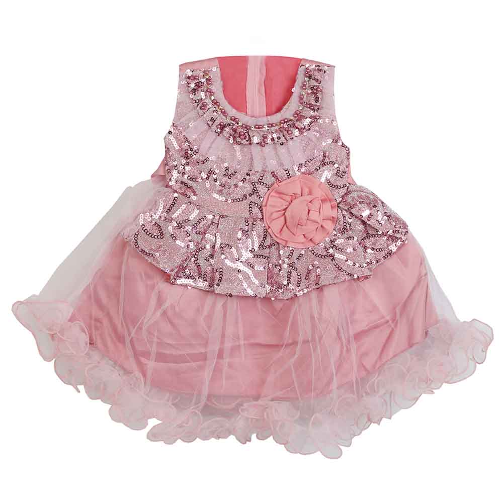 Girls Fancy Frock - Tea Pink, Girls Frocks, Chase Value, Chase Value