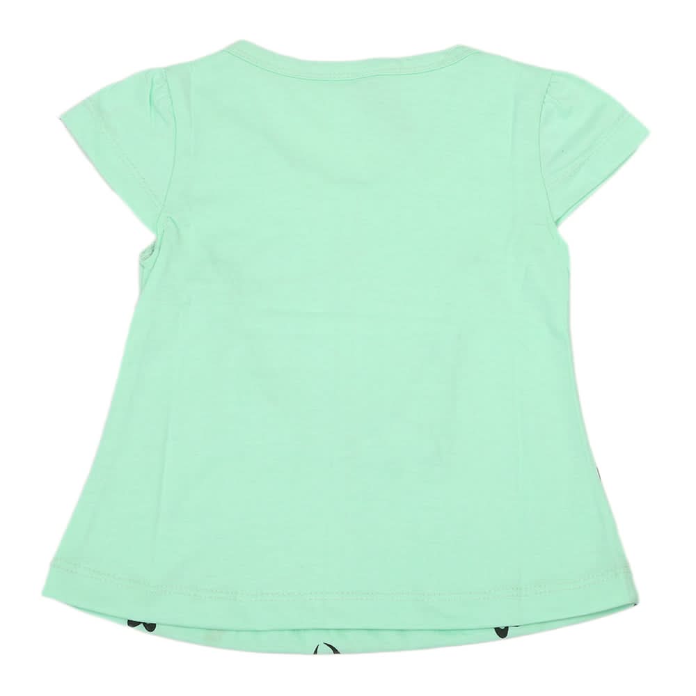 Girls Half Sleeves T-Shirt - Green, Kids, Girls T-Shirts, Chase Value, Chase Value