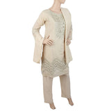 Women's Fancy 3Pcs Suit With Stone - Fawn, Women, Shalwar Suits, Chase Value, Chase Value