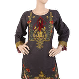 Women's Embroidered 3Pcs Suit With Front Doori - Grey, Women, Shalwar Suits, Chase Value, Chase Value