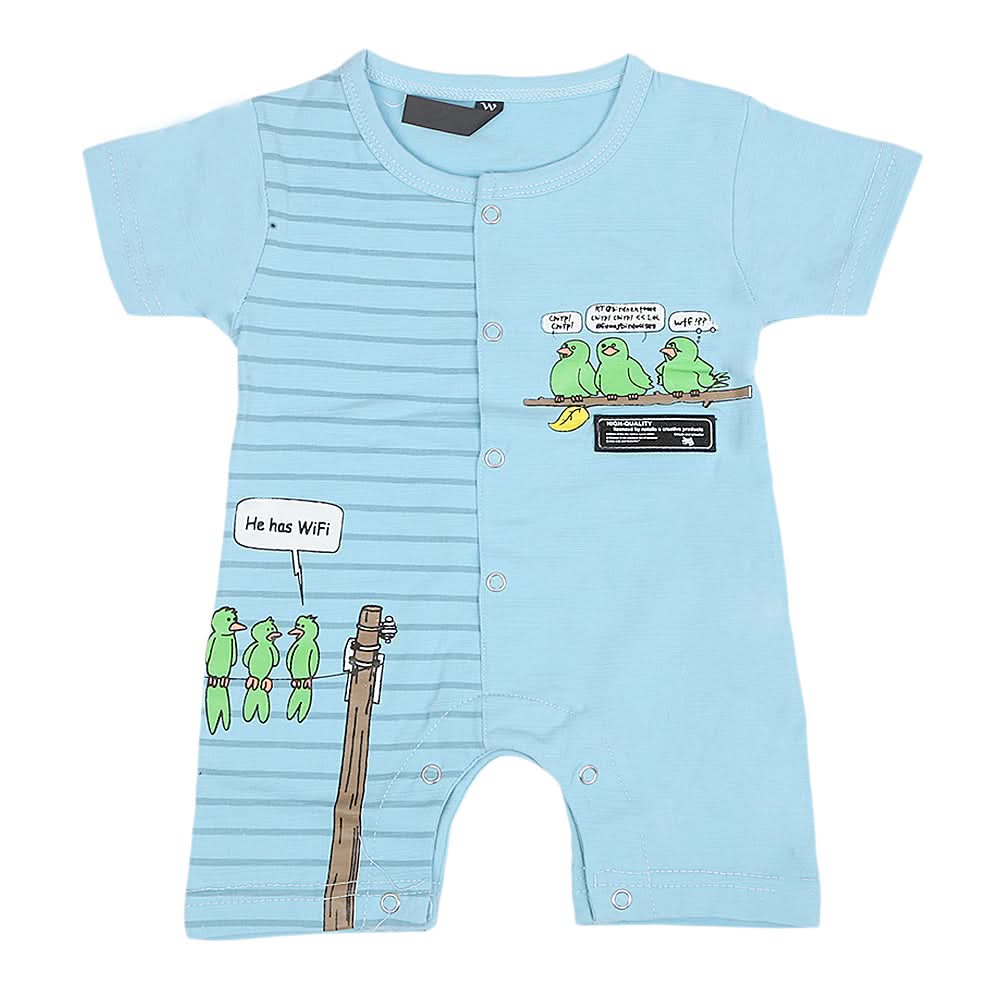 Newborn Boys Half Sleeves Rompers - Blue, Kids, NB Boys Rompers, Chase Value, Chase Value