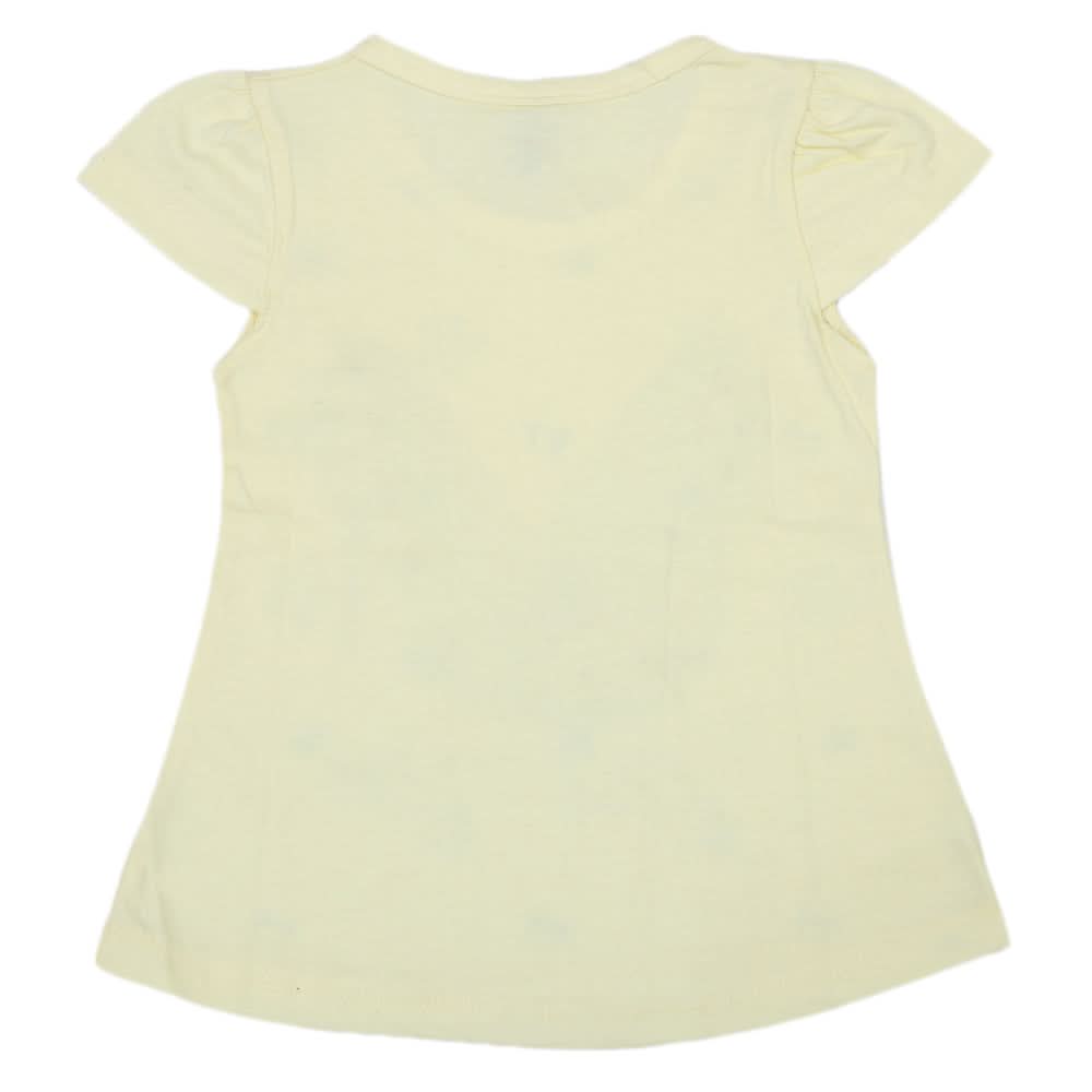 Girls Half Sleeves T-Shirt - Yellow, Kids, Girls T-Shirts, Chase Value, Chase Value
