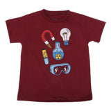Boys Printed Half Sleeves T-Shirt 4735 - Maroon, Kids, Boys T-Shirts, Chase Value, Chase Value