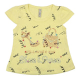 Girls Half Sleeves T-Shirt - Yellow, Kids, Girls T-Shirts, Chase Value, Chase Value