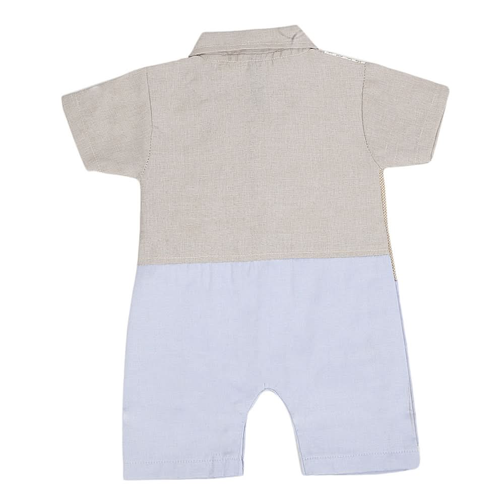 Newborn Boys Half Sleeves Koti Romper - Beige, Kids, NB Boys Rompers, Chase Value, Chase Value