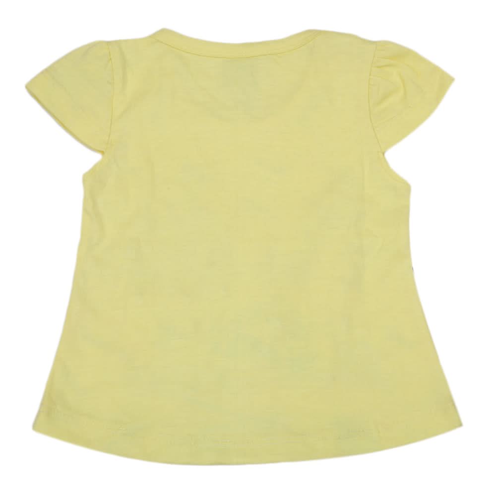 Girls Half Sleeves T-Shirt - Yellow, Kids, Girls T-Shirts, Chase Value, Chase Value
