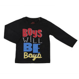Boys Full Sleeves T-Shirt - Black, Kids, Boys T-Shirts, Chase Value, Chase Value