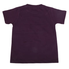 Boys Printed Half Sleeves T-Shirt 4737 - Purple, Kids, Boys T-Shirts, Chase Value, Chase Value