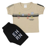 Newborn Boys Half Sleeves Suit - Fawn, Newborn Boys Sets & Suits, Chase Value, Chase Value