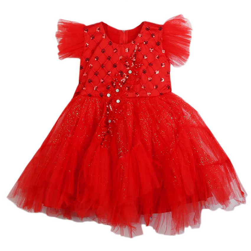 Girls Fancy Frock - Red, Girls Frocks, Chase Value, Chase Value