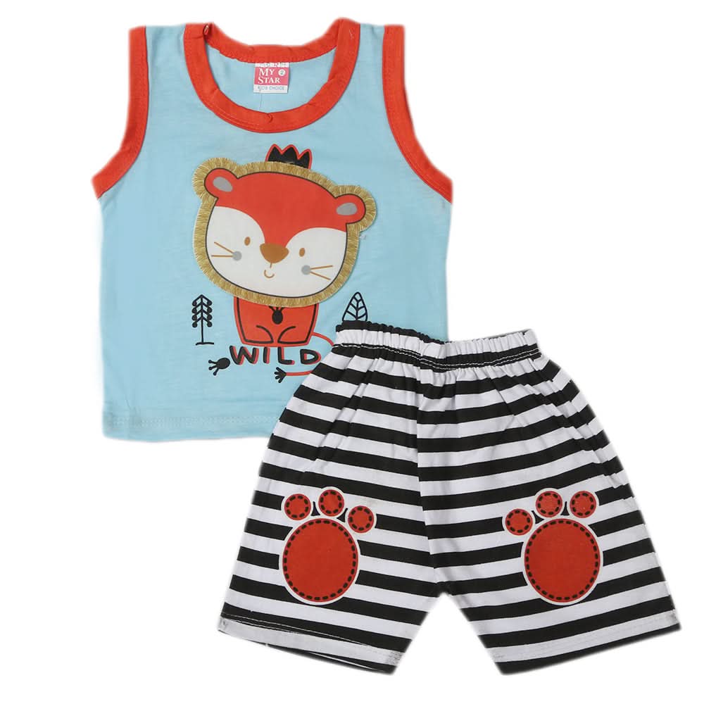 Newborn Boys Sando Suit - Blue, Newborn Boys Sets & Suits, Chase Value, Chase Value
