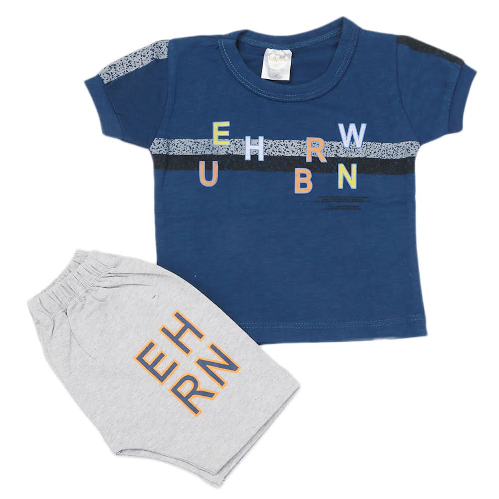 Newborn Boys Half Sleeves Suit - Navy Blue, Newborn Boys Sets & Suits, Chase Value, Chase Value