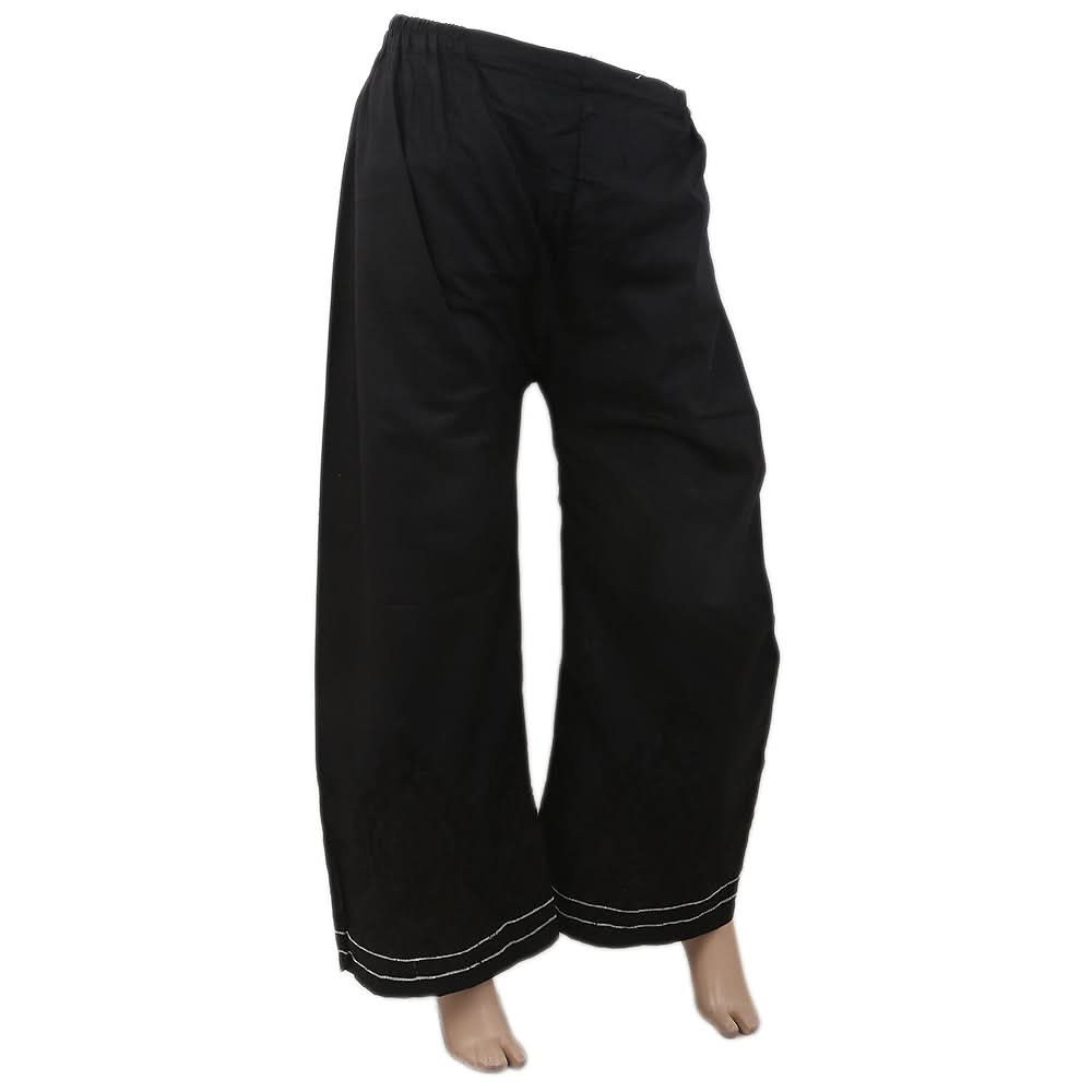 Women's Embroidered Bell Bottom Trouser - Black, Women, Pants & Tights, Chase Value, Chase Value
