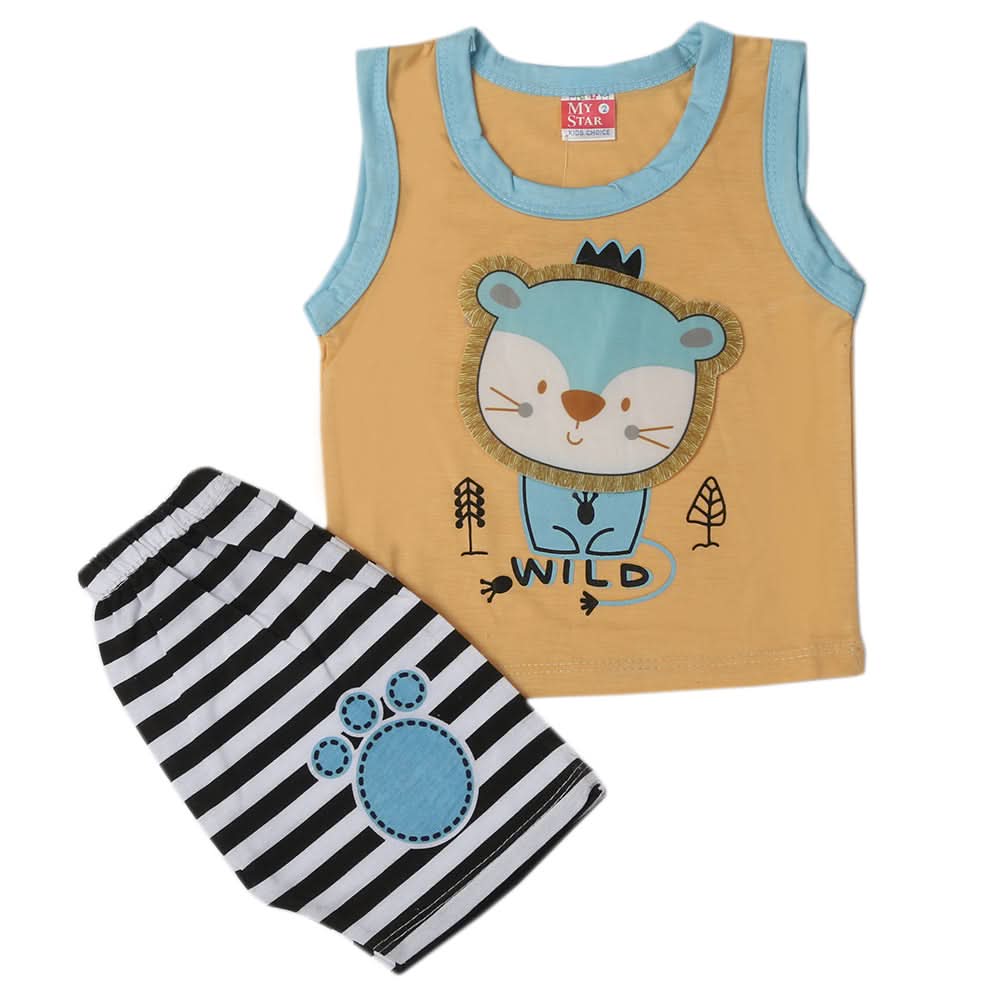 Newborn Boys Sando Suit - Brown, Newborn Boys Sets & Suits, Chase Value, Chase Value