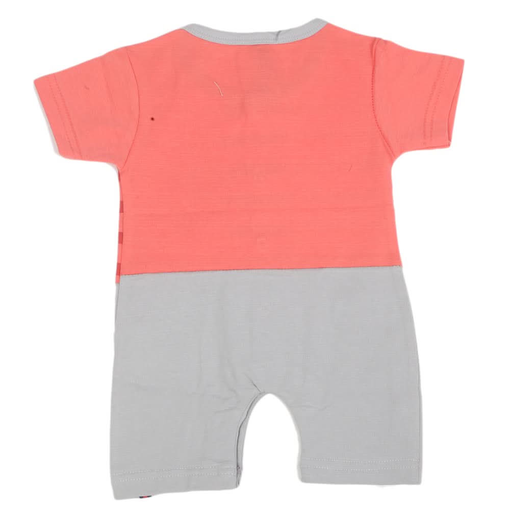 Newborn Boys Half Sleeves Rompers - Peach, Kids, NB Boys Rompers, Chase Value, Chase Value