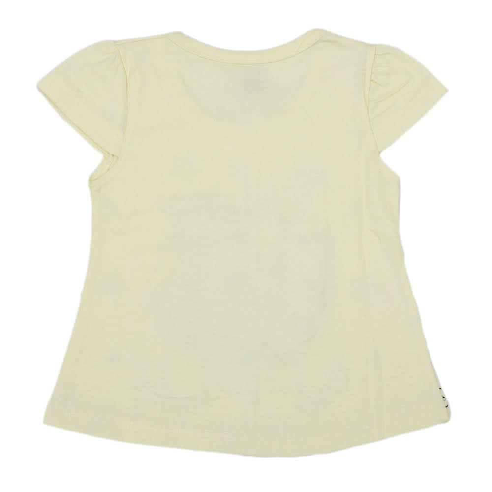 Girls Half Sleeves T-Shirt - Yellow, Kids, Girls T-Shirts, Chase Value, Chase Value