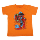 Boys Printed Half Sleeves T-Shirt 4736 - Orange, Kids, Boys T-Shirts, Chase Value, Chase Value