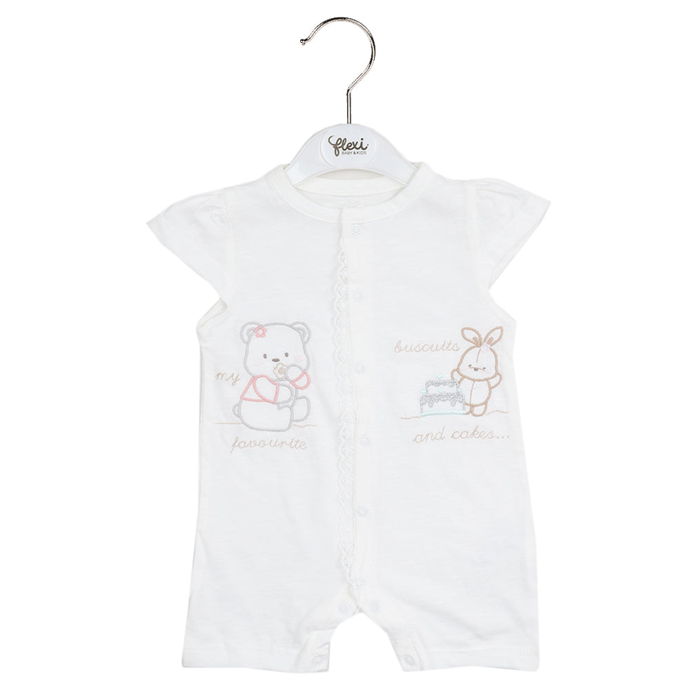 Newborn Girls Romper - White, Kids, Newborn Girls Rompers, Chase Value, Chase Value