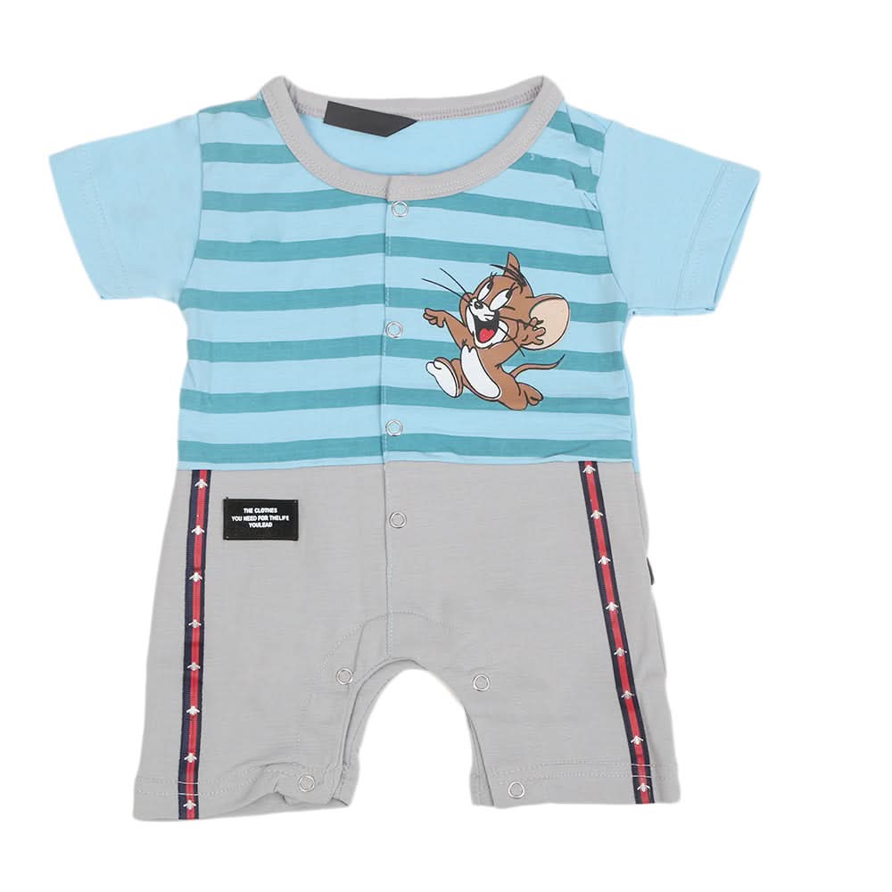 Newborn Boys Half Sleeves Rompers - Blue, Kids, NB Boys Rompers, Chase Value, Chase Value