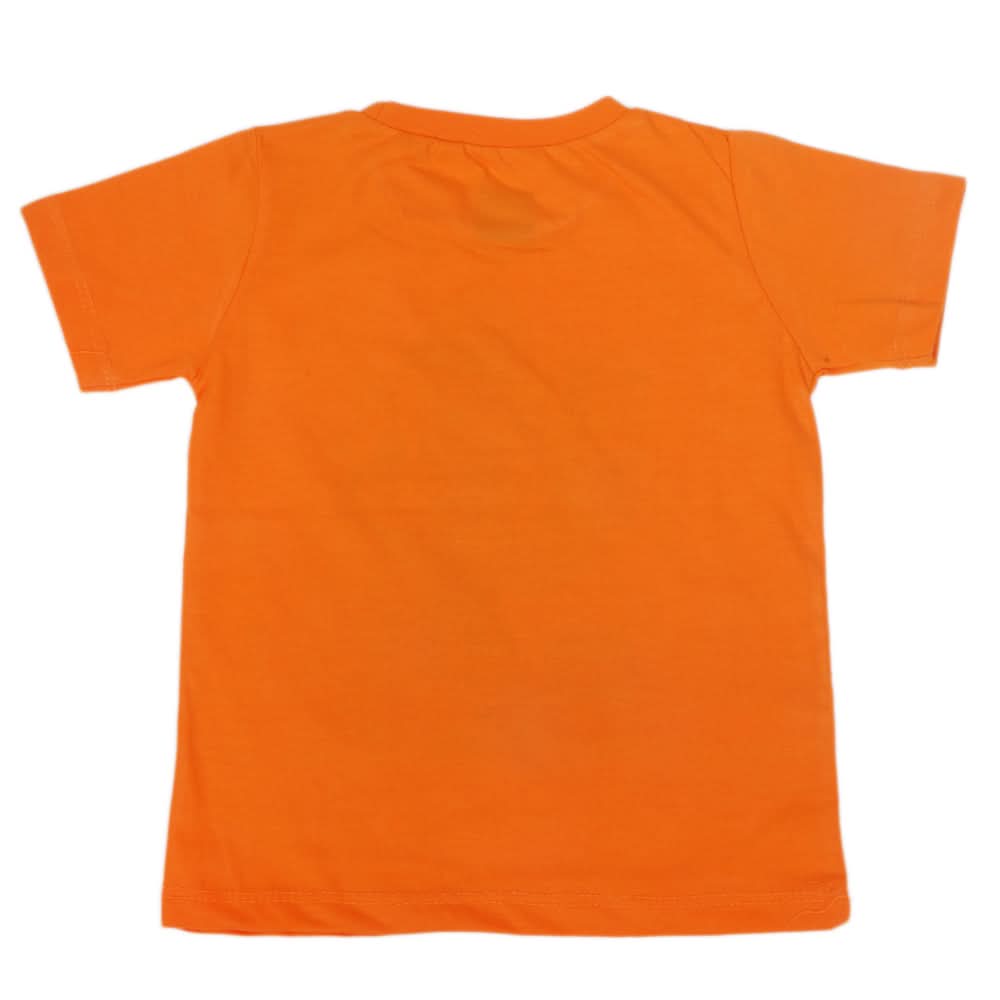 Boys Printed Half Sleeves T-Shirt 4736 - Orange, Kids, Boys T-Shirts, Chase Value, Chase Value