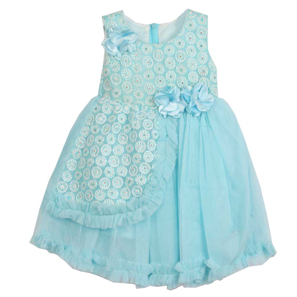 Girls Fancy Frock - Light Blue, Girls Frocks, Chase Value, Chase Value