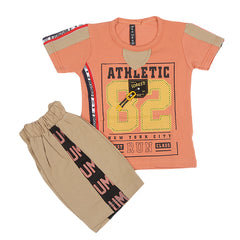 Boys Half Sleeves Suit - Peach, Kids, Boys Sets And Suits, Chase Value, Chase Value