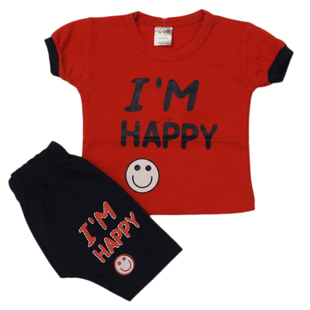 Newborn Boys Half Sleeves Suit - Red, Kids, Newborn Boys Sets And Suits, Chase Value, Chase Value