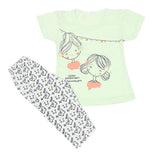 Girls Half Sleeves Short Suit - Light Green, Kids, Girls Sets And Suits, Chase Value, Chase Value