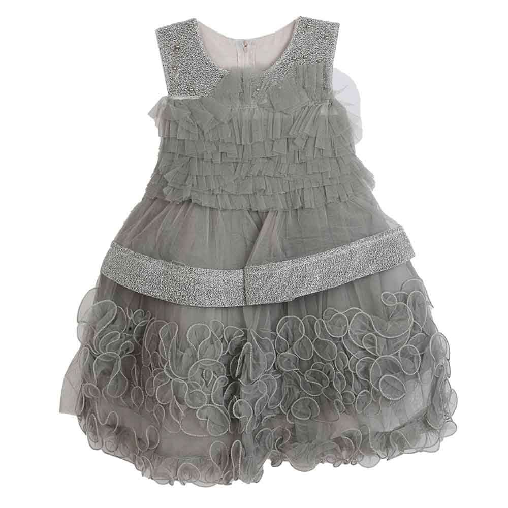 Girls Fancy Frock - Dark Grey, Girls Frocks, Chase Value, Chase Value