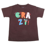 Boys Printed Half Sleeves T-Shirt 4728 - Dark Brown, Kids, Boys T-Shirts, Chase Value, Chase Value