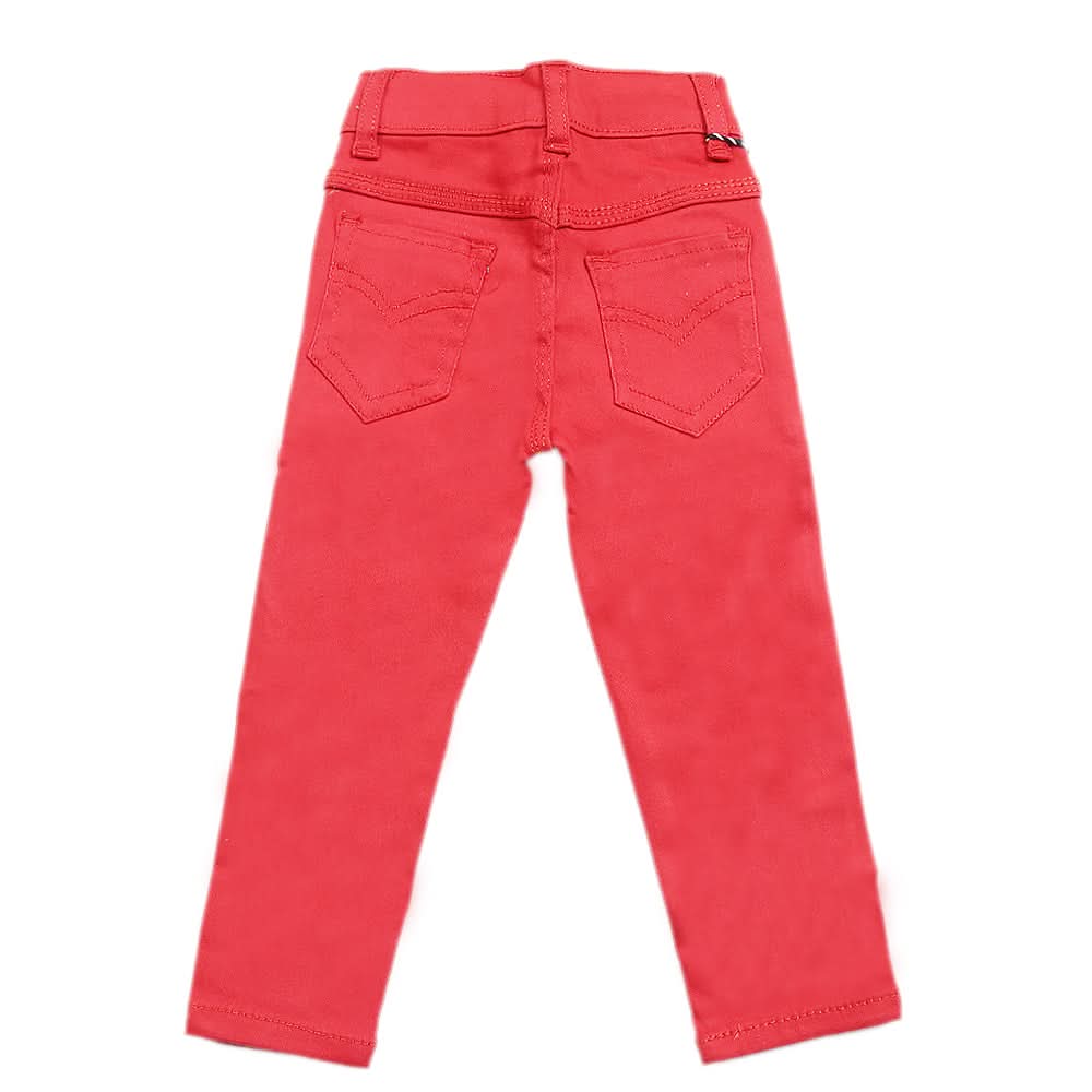 Girls Denim Pant - Red, Kids, Girls Pants And Capri, Chase Value, Chase Value
