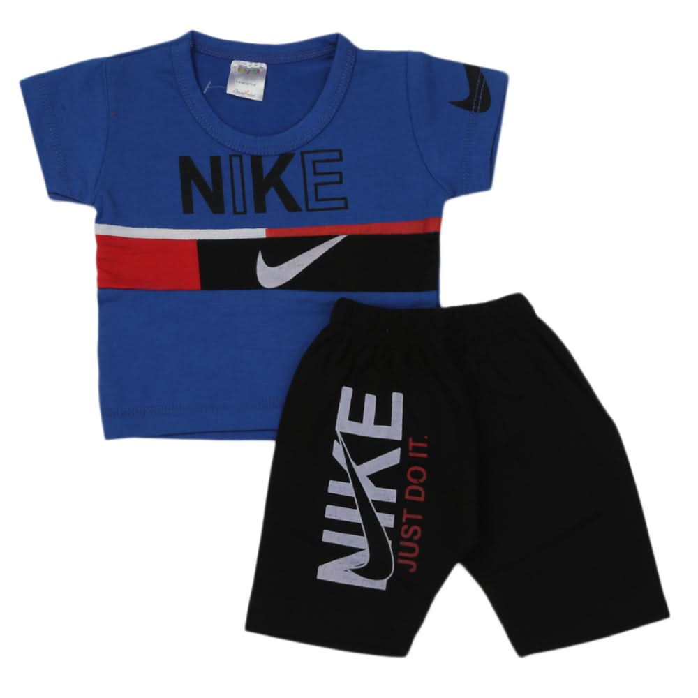 Newborn Boys Half Sleeves Suit - Royal Blue, Kids, Newborn Boys Sets And Suits, Chase Value, Chase Value