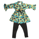 Girls Full Sleeves Tights Suit - Steel Blue, Kids, Girls Sets And Suits, Chase Value, Chase Value
