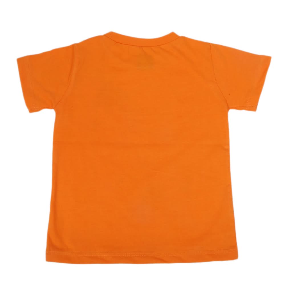 Boys Printed Half Sleeves T-Shirt 4742 - Orange, Kids, Boys T-Shirts, Chase Value, Chase Value