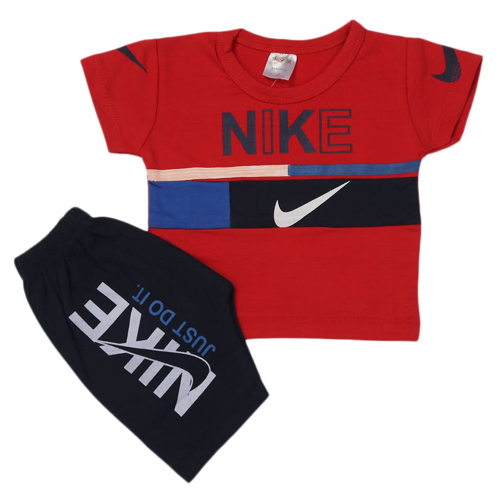 Newborn Boys Half Sleeves Suit - Red, Kids, Newborn Boys Sets And Suits, Chase Value, Chase Value