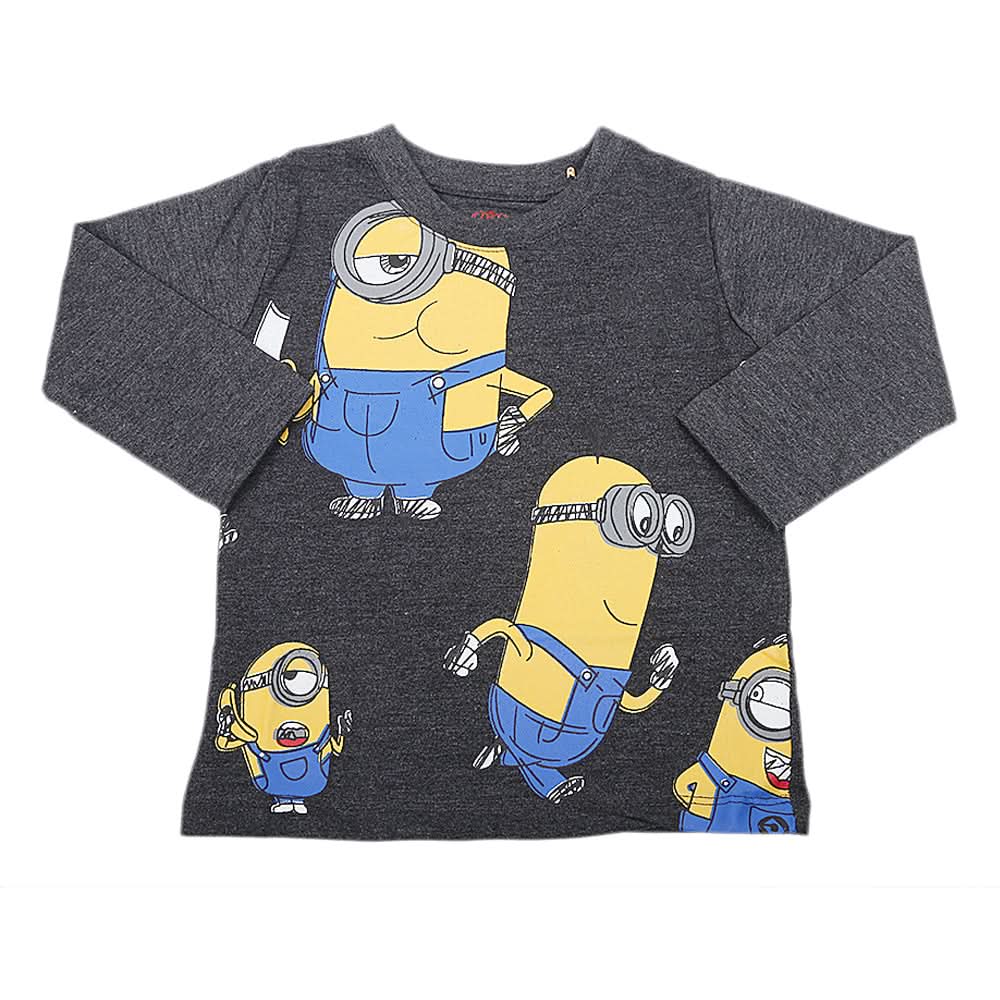 Boys Full Sleeves T-Shirt - Dark Grey, Kids, Boys T-Shirts, Chase Value, Chase Value