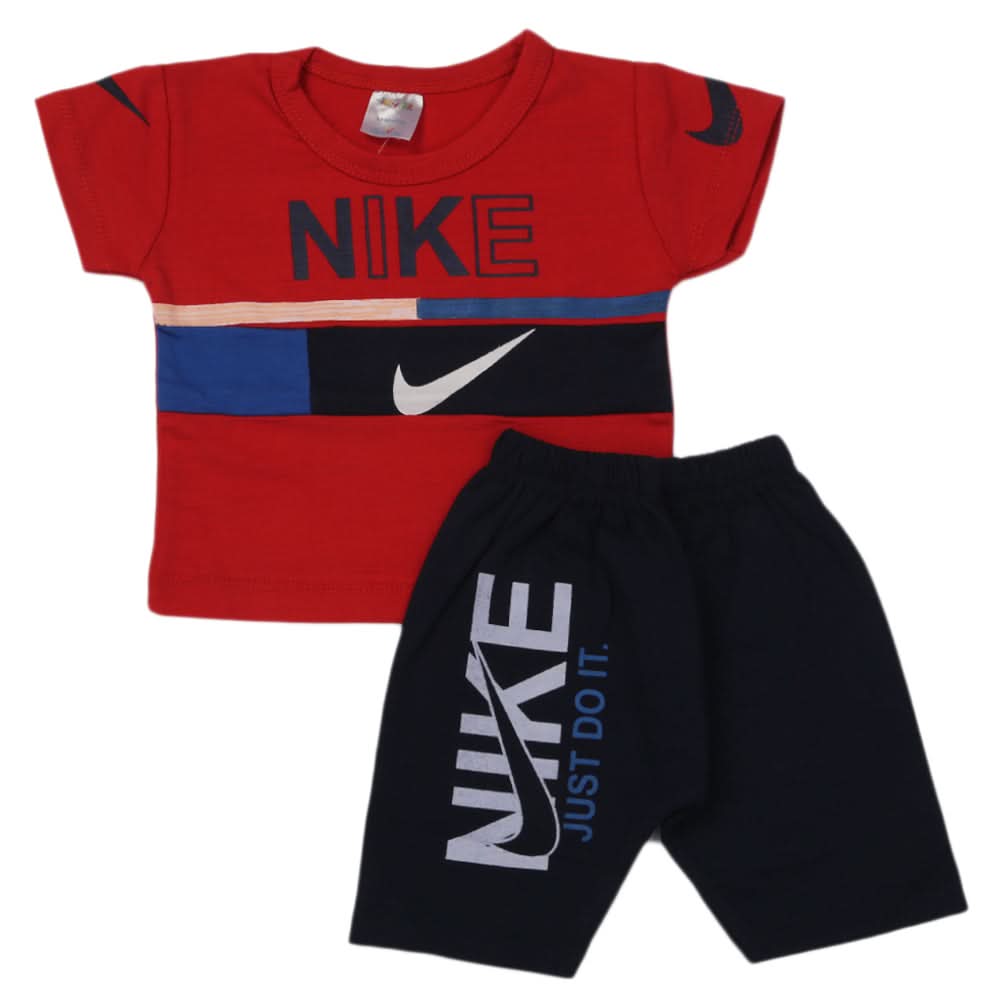 Newborn Boys Half Sleeves Suit - Red, Kids, Newborn Boys Sets And Suits, Chase Value, Chase Value