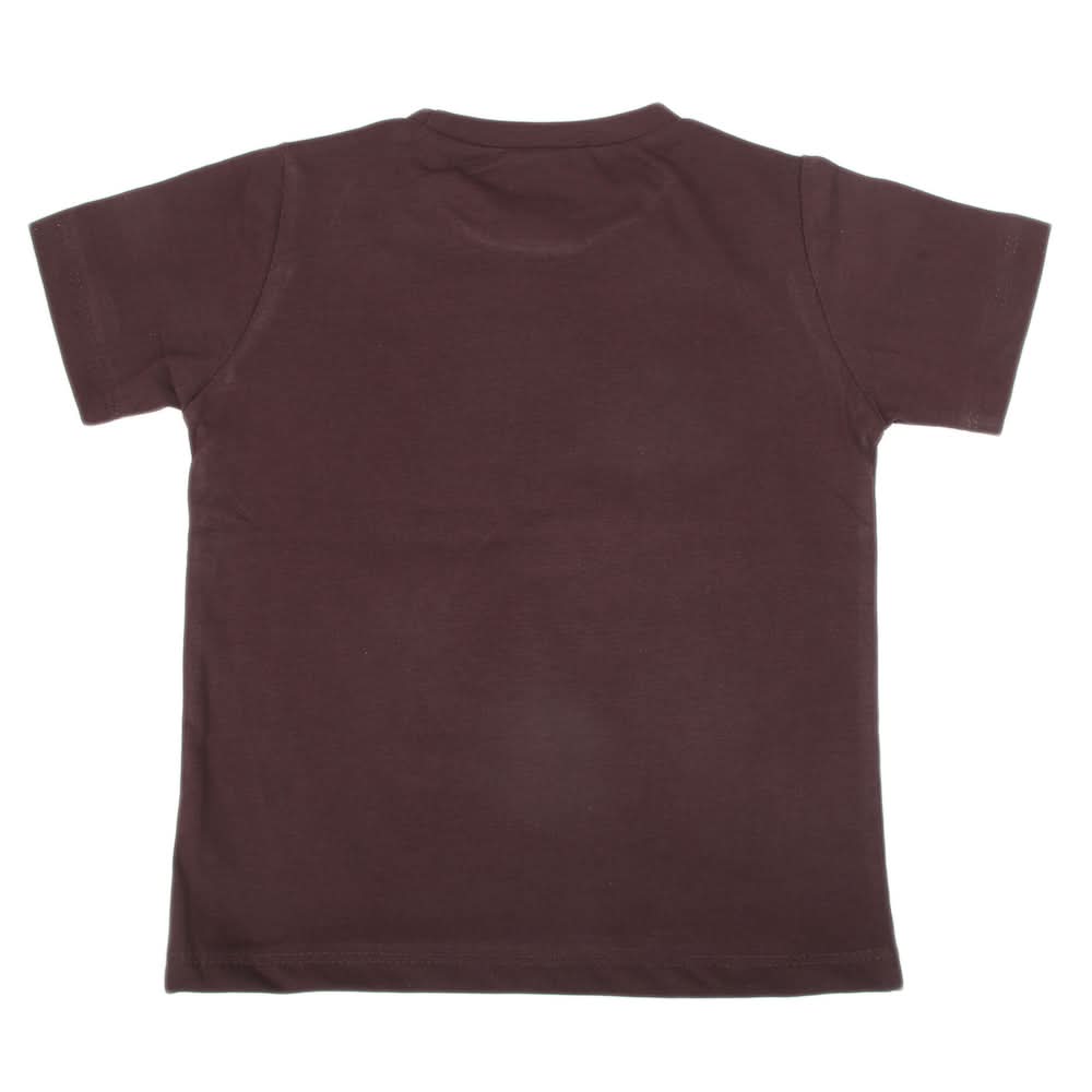 Boys Printed Half Sleeves T-Shirt 4751 - Dark Brown, Kids, Boys T-Shirts, Chase Value, Chase Value