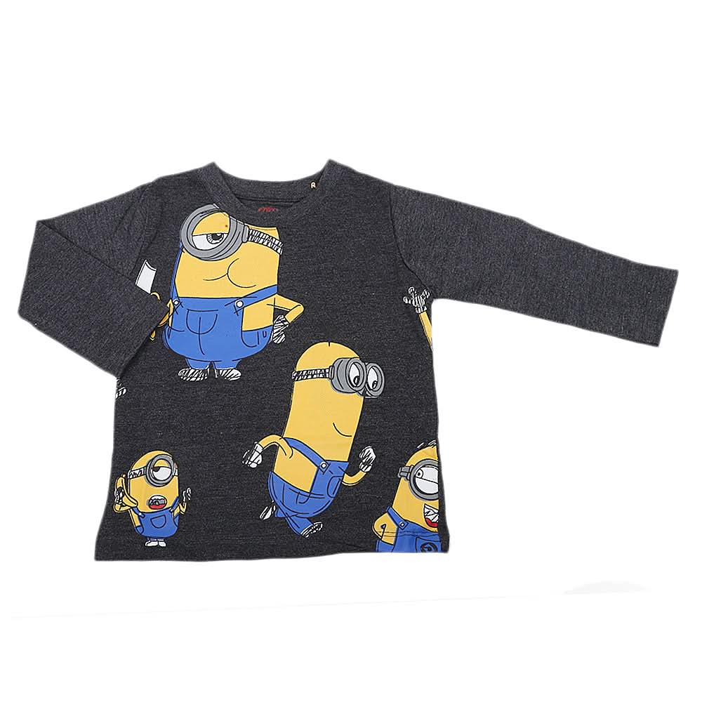 Boys Full Sleeves T-Shirt - Dark Grey, Kids, Boys T-Shirts, Chase Value, Chase Value