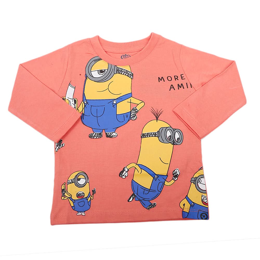 Boys Full Sleeves T-Shirt - Peach, Kids, Boys T-Shirts, Chase Value, Chase Value