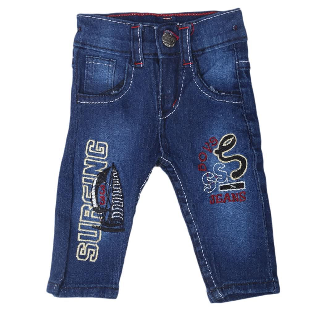 Newborn Boys Denim Pant - Dark Blue, Kids, Newborn Boys Shorts And Pants, Chase Value, Chase Value
