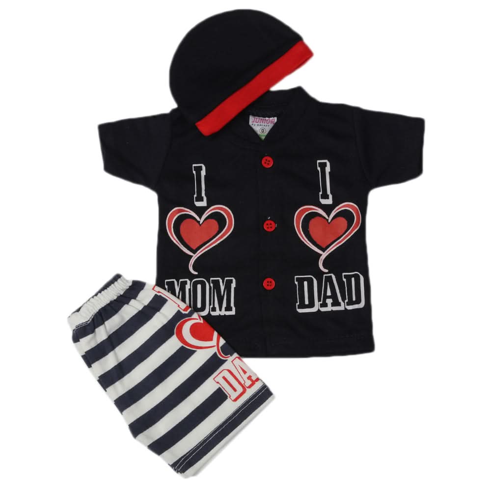 Newborn Boys Half Sleeves Suit - Navy Blue, Newborn Boys Sets & Suits, Chase Value, Chase Value