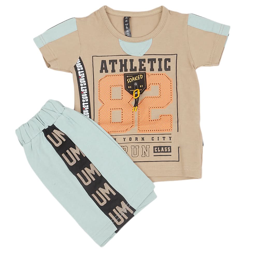 Boys Half Sleeves Suit - Brown, Kids, Boys Sets And Suits, Chase Value, Chase Value